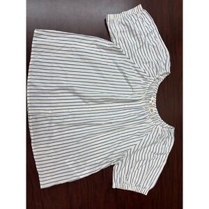 Levi’s White and Blue Stripe Blouse Size Medium